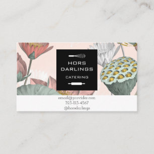 eleganter Botanischer Lotus-Catering, Bäckerei, P Visitenkarte