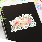 Eleganter Botanischer moderner Monogrammname Aufkleber