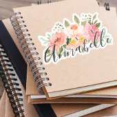 Eleganter Botanischer moderner Monogrammname Aufkleber