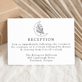 Eleganter Botanischer Mond und Sterne Hochzeitsemp Begleitkarte