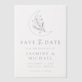 Eleganter botanischer Mond und Sterne Save the Dat Pergament Einladungen (Vorderseite)