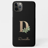 Eleganter Botanischer Monogram Gold Letter D Case-Mate iPhone Hülle (Rückseite)