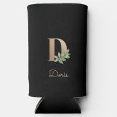Eleganter Botanischer Monogram Gold Letter D Selters Dosenkühler (Vorderseite)
