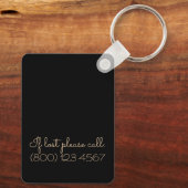 Eleganter Botanischer Monogram Gold Letter E Schlü Schlüsselanhänger (Rückseite)