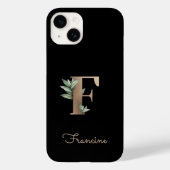 Eleganter Botanischer Monogram Gold Letter F Case-Mate iPhone Hülle (Rückseite)
