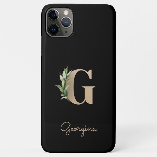 Eleganter Botanischer Monogram Gold Letter G Case-Mate iPhone Hülle (Rückseite)