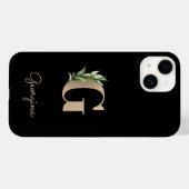 Eleganter Botanischer Monogram Gold Letter G Case-Mate iPhone Hülle (Rückseite (Horizontal))