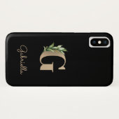 Eleganter Botanischer Monogram Gold Letter G Case-Mate iPhone Hülle (Rückseite (Horizontal))