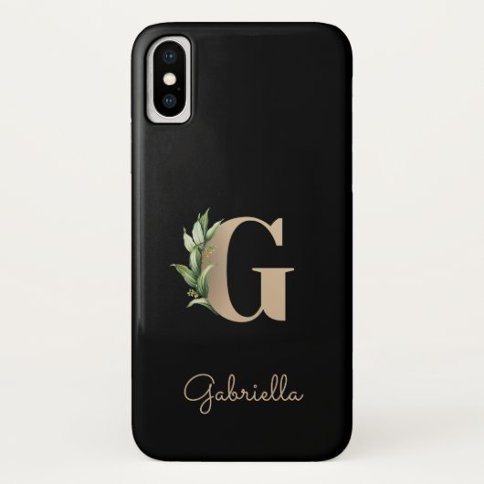 Eleganter Botanischer Monogram Gold Letter G Case-Mate iPhone Hülle (Rückseite)