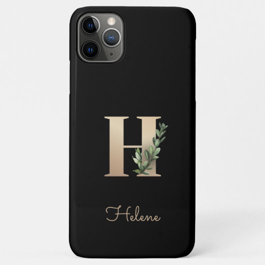 Eleganter Botanischer Monogram Gold Letter H Case-Mate iPhone Hülle (Rückseite)