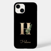 Eleganter Botanischer Monogram Gold Letter H Case-Mate iPhone Hülle (Rückseite)