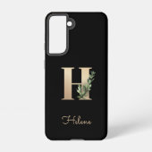 Eleganter Botanischer Monogram Gold Letter H Samsung Galaxy Hülle (Rückseite)