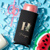 Eleganter Botanischer Monogram Gold Letter H