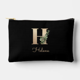 Eleganter Botanischer Monogram Gold Letter H Zubehörtasche