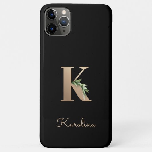 Eleganter Botanischer Monogram Gold Letter K Case-Mate iPhone Hülle (Rückseite)