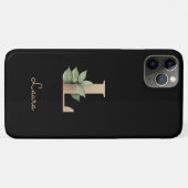 Eleganter Botanischer Monogram Gold Letter L Case-Mate iPhone Hülle (Rückseite (Horizontal))