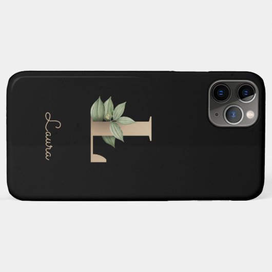 Eleganter Botanischer Monogram Gold Letter L Case-Mate iPhone Hülle (Rückseite (Horizontal))