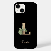 Eleganter Botanischer Monogram Gold Letter L Case-Mate iPhone Hülle (Rückseite)