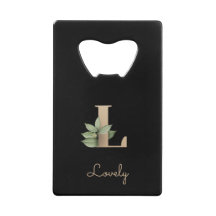 Eleganter Botanischer Monogram Gold Letter L