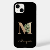Eleganter Botanischer Monogram Gold Letter M Case-Mate iPhone Hülle (Rückseite)