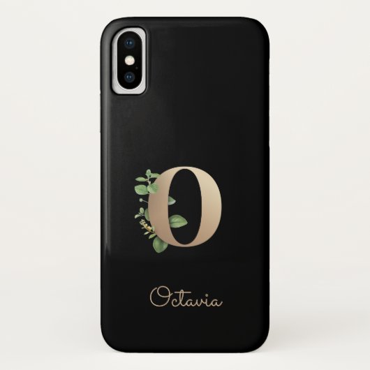 Eleganter Botanischer Monogram Gold Letter O Case-Mate iPhone Hülle (Rückseite)