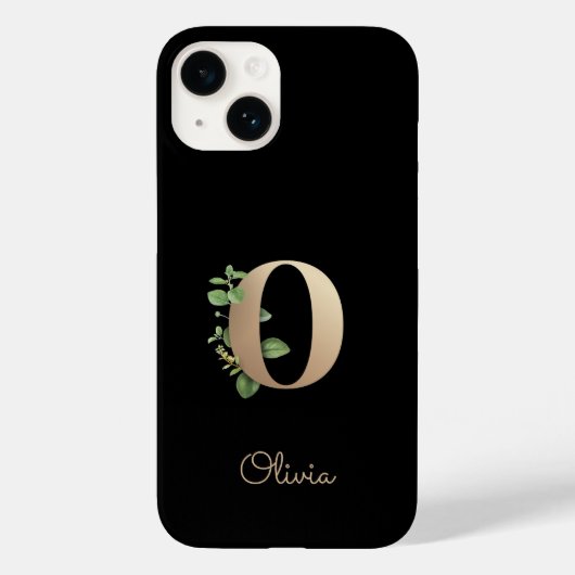 Eleganter Botanischer Monogram Gold Letter O Case-Mate iPhone Hülle (Rückseite)