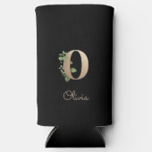 Eleganter Botanischer Monogram Gold Letter O Selters Dosenkühler (Vorderseite)