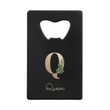 Eleganter Botanischer Monogram Gold Letter Q