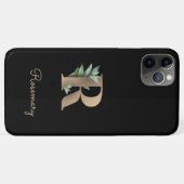 Eleganter Botanischer Monogram Gold Letter R Case-Mate iPhone Hülle (Rückseite (Horizontal))