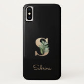 Eleganter Botanischer Monogram Gold Letter S Case-Mate iPhone Hülle (Rückseite)