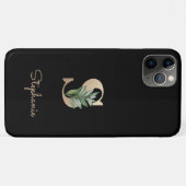 Eleganter Botanischer Monogram Gold Letter S Case-Mate iPhone Hülle (Rückseite (Horizontal))