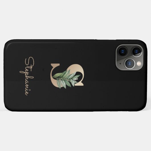 Eleganter Botanischer Monogram Gold Letter S Case-Mate iPhone Hülle (Rückseite (Horizontal))