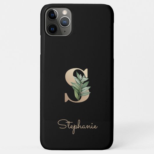 Eleganter Botanischer Monogram Gold Letter S Case-Mate iPhone Hülle (Rückseite)