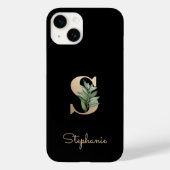Eleganter Botanischer Monogram Gold Letter S Case-Mate iPhone Hülle (Rückseite)