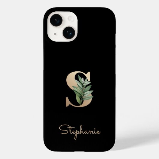 Eleganter Botanischer Monogram Gold Letter S Case-Mate iPhone Hülle (Rückseite)