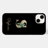 Eleganter Botanischer Monogram Gold Letter S Case-Mate iPhone Hülle (Rückseite (Horizontal))