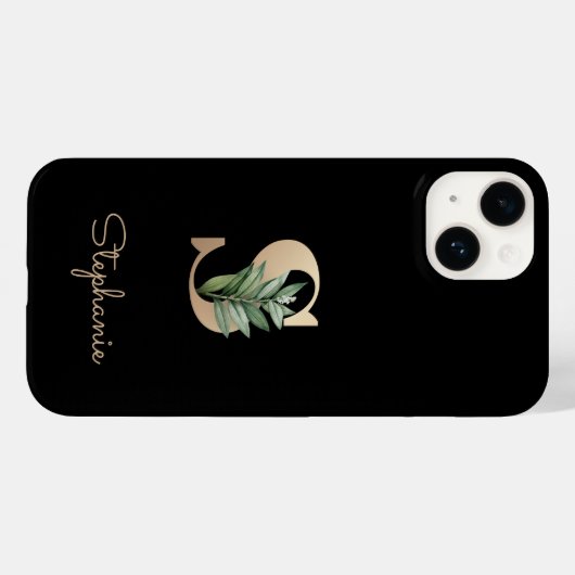 Eleganter Botanischer Monogram Gold Letter S Case-Mate iPhone Hülle (Rückseite (Horizontal))