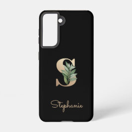 Eleganter Botanischer Monogram Gold Letter S Samsung Galaxy Hülle