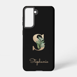 Eleganter Botanischer Monogram Gold Letter S Samsung Galaxy Hülle