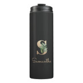Eleganter Botanischer Monogram Gold Letter S Thermosbecher (Vorderseite)