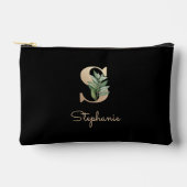 Eleganter Botanischer Monogram Gold Letter S Zubehörtasche (Vorderseite)