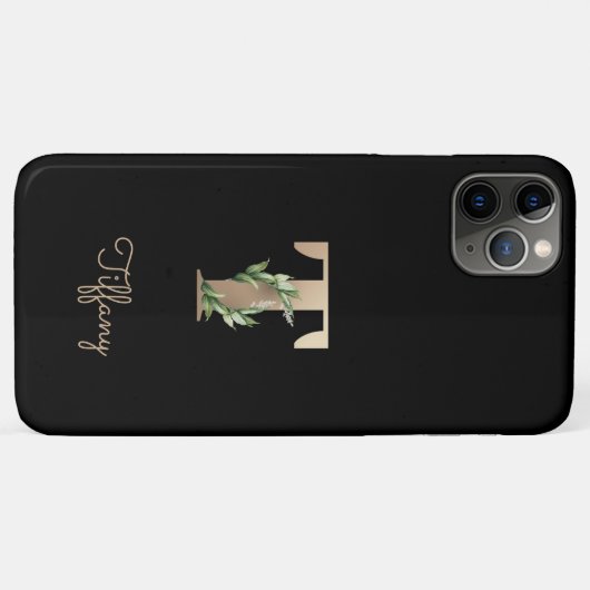 Eleganter Botanischer Monogram Gold Letter T Case-Mate iPhone Hülle (Rückseite (Horizontal))