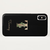 Eleganter Botanischer Monogram Gold Letter T Case-Mate iPhone Hülle (Rückseite (Horizontal))