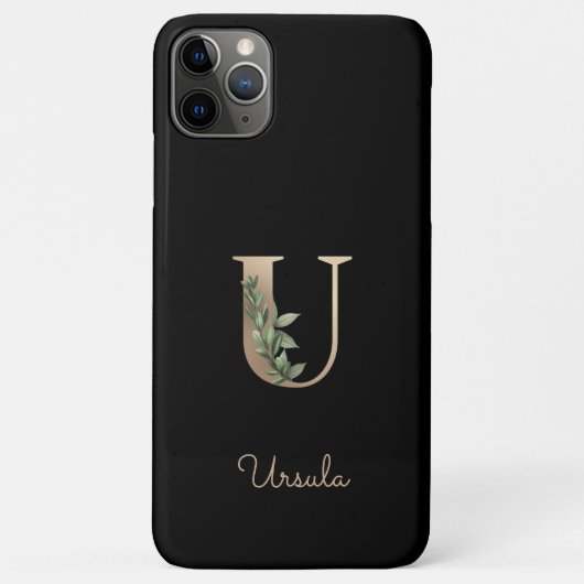 Eleganter Botanischer Monogram Gold Letter U Case-Mate iPhone Hülle (Rückseite)