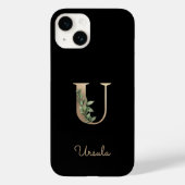 Eleganter Botanischer Monogram Gold Letter U Case-Mate iPhone Hülle (Rückseite)