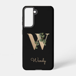 Eleganter Botanischer Monogram Gold Letter W Samsung Galaxy Hülle
