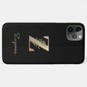 Eleganter Botanischer Monogram Gold Letter Z Case-Mate iPhone Hülle (Rückseite (Horizontal))
