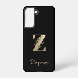 Eleganter Botanischer Monogram Gold Letter Z Samsung Galaxy Hülle