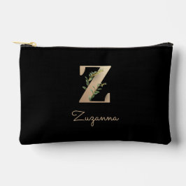 Eleganter Botanischer Monogram Gold Letter Z Zubehörtasche