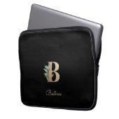 Eleganter Botanischer Monogram Letter B Laptop-Sie Laptopschutzhülle (Vorderseite Links)